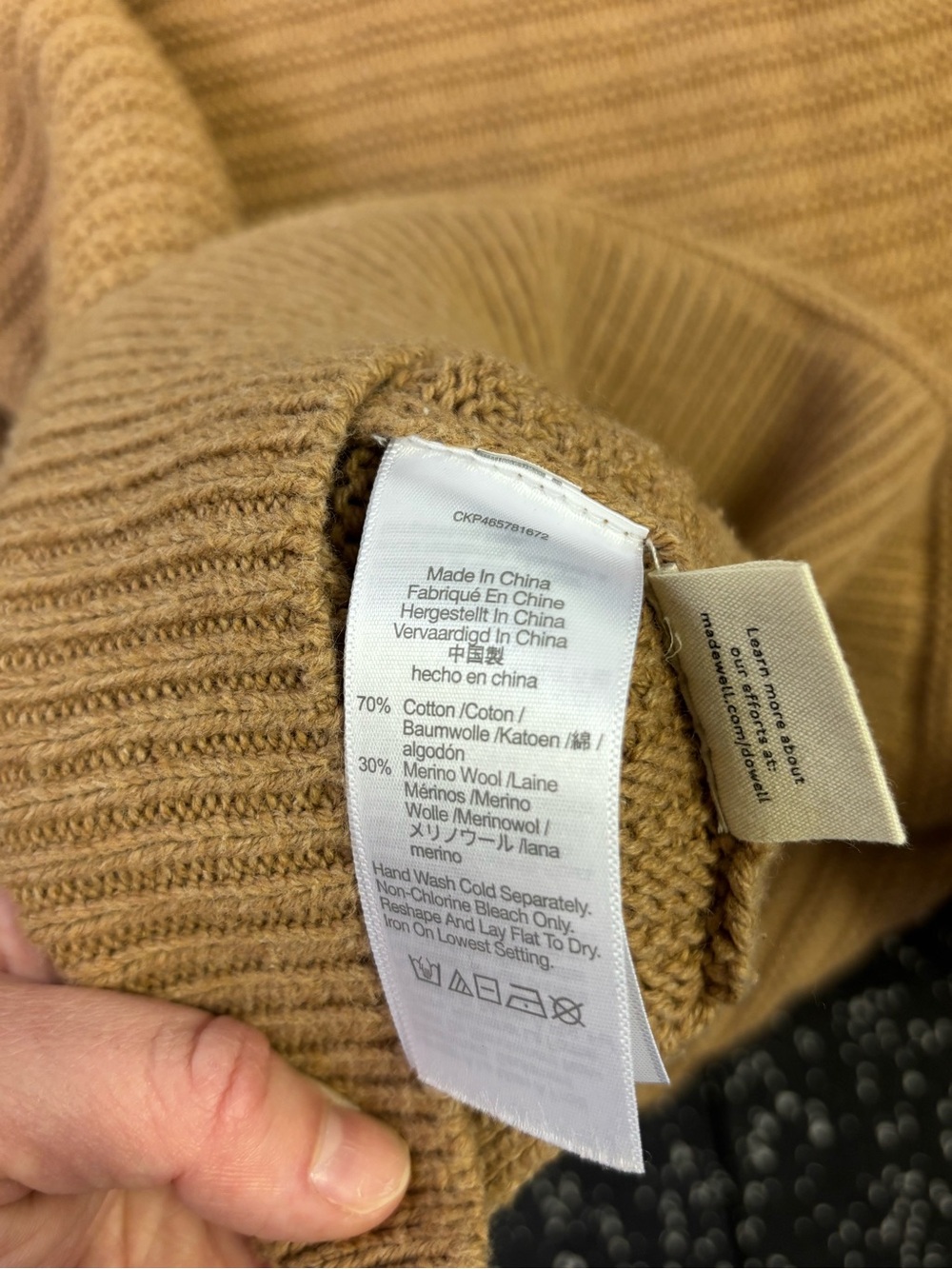 Madewell Camel Ruffle-Edge Crewneck Sweater - Picture 5 of 5